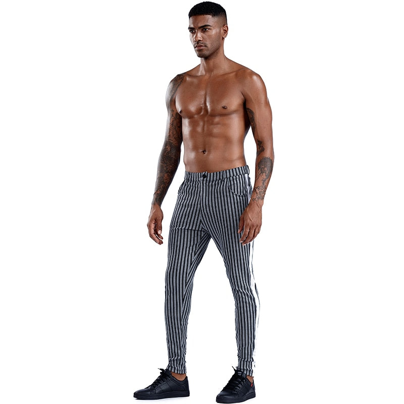 Elastic Casual Plaid Pants