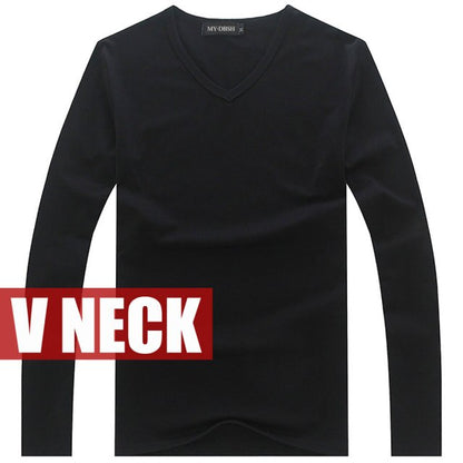 Elastic Long Sleeve V-Neck