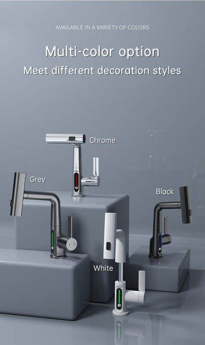 SplashGlow - Multifunctional Bathroom Faucet With LED Temperature Display