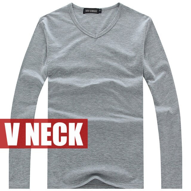 Elastic Long Sleeve V-Neck