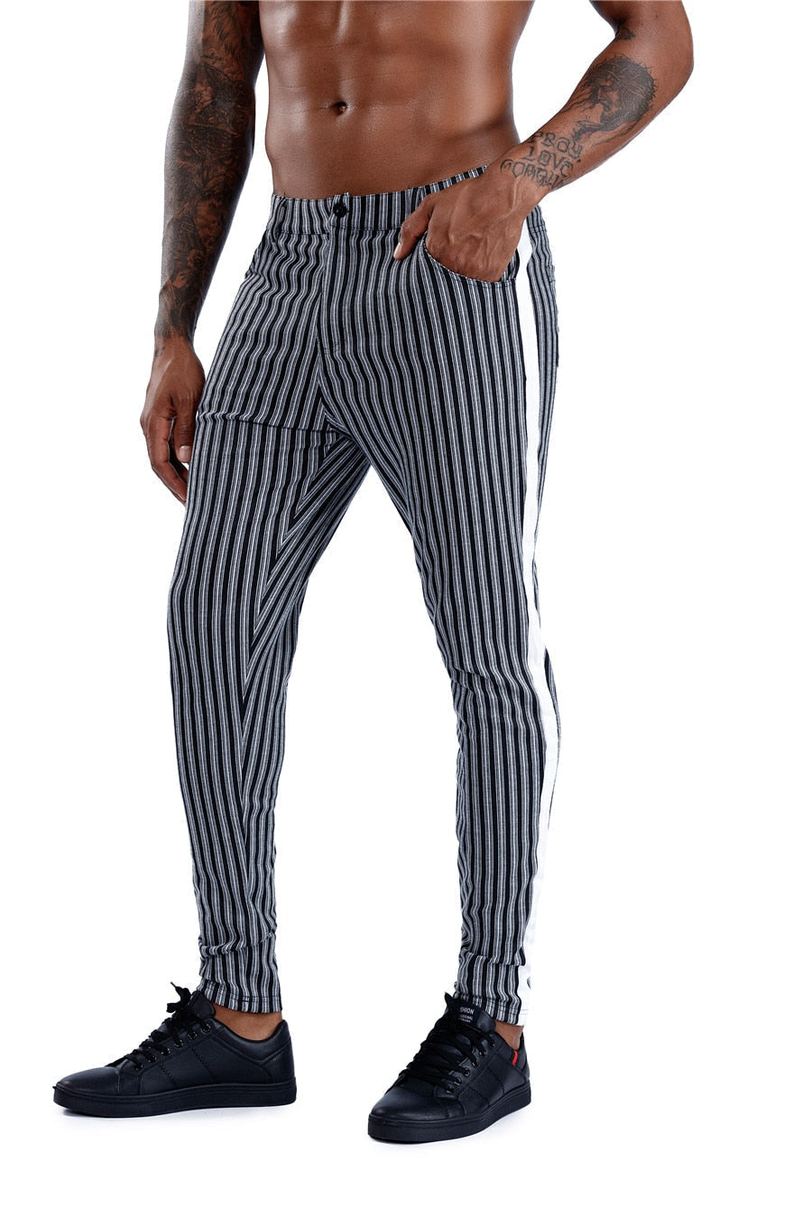 Elastic Casual Plaid Pants