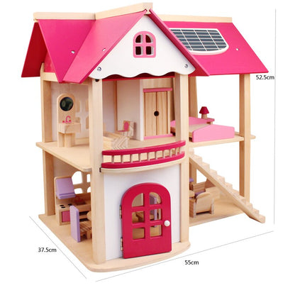 Wooden Dollhouse W/ Furniture