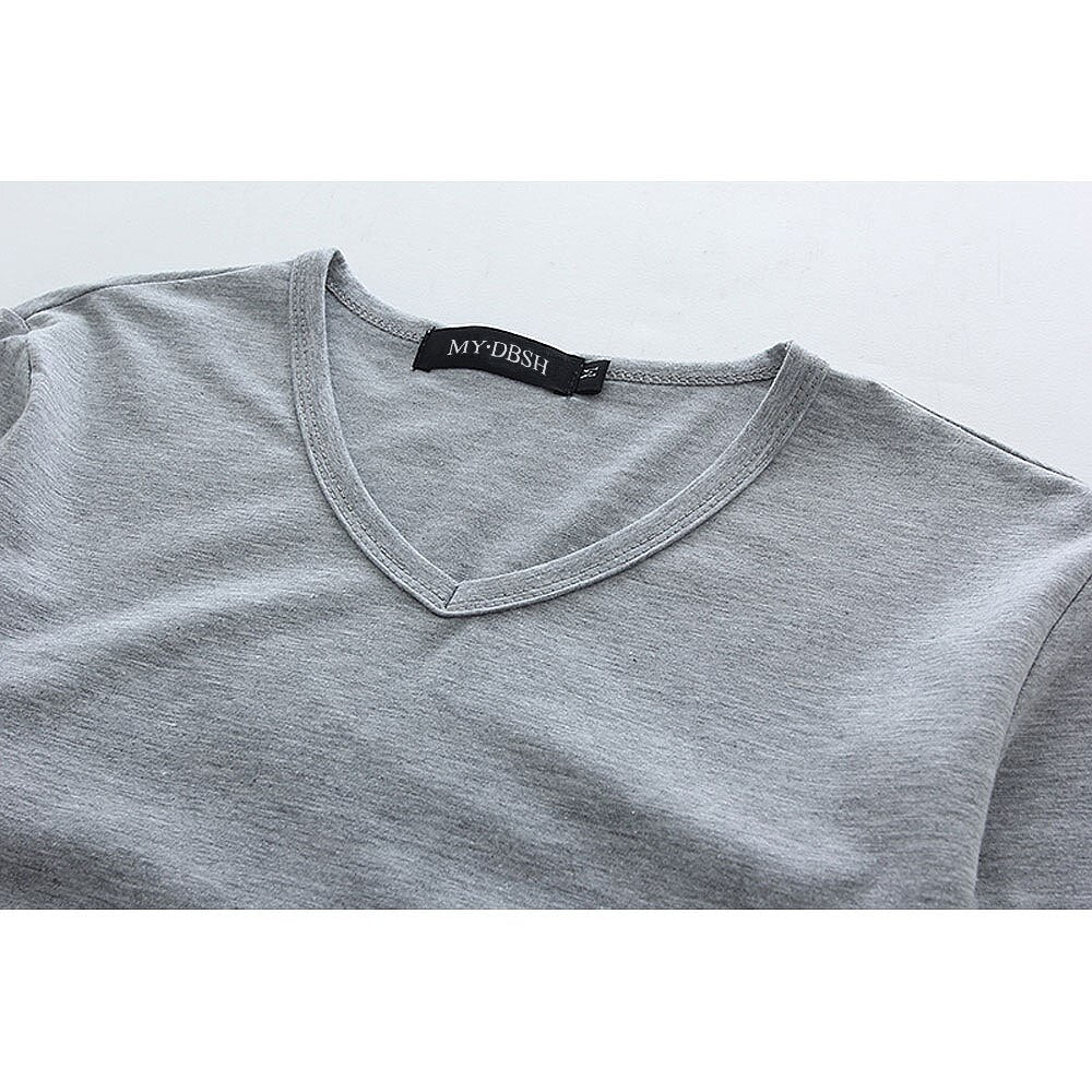 Elastic Long Sleeve V-Neck