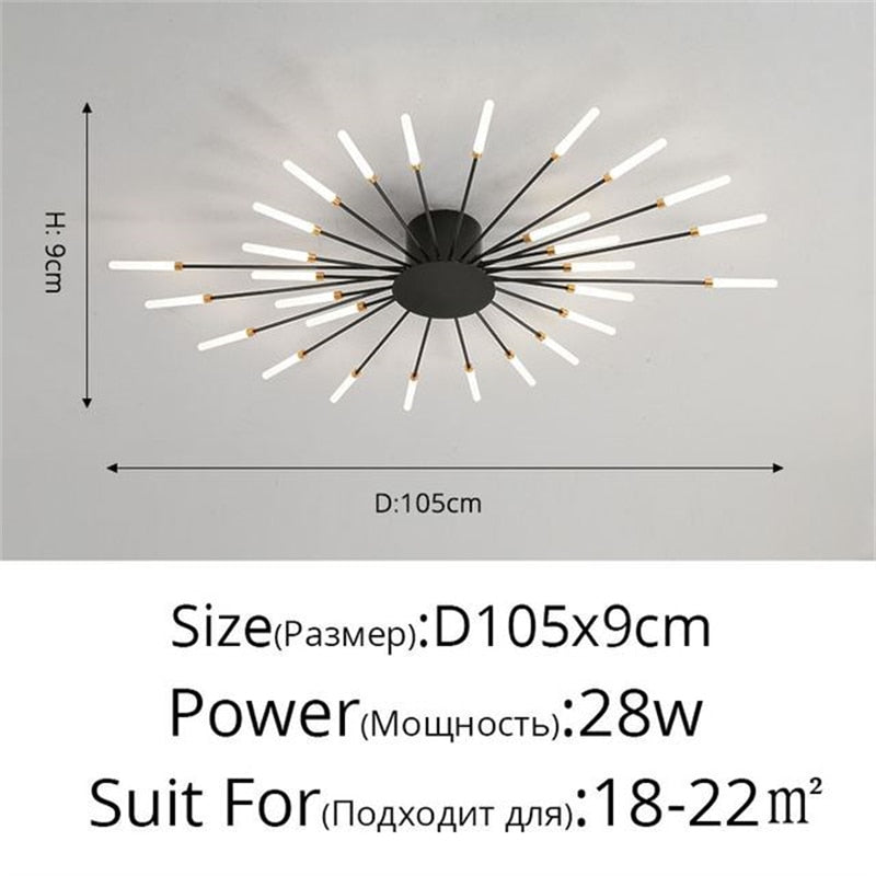 Premium Nordic Styled Firework Shape Ceiling Light