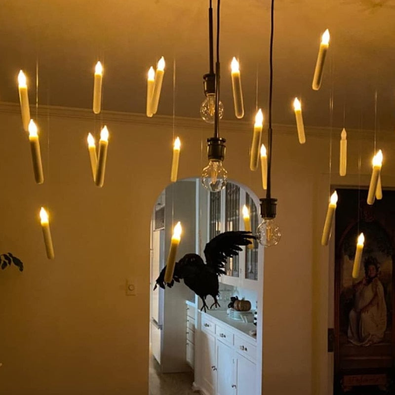 Floating LED Candles With Wand Remote Control